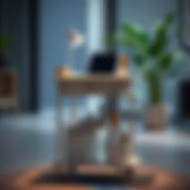 Elegant small office cart showcasing multifunctional storage options