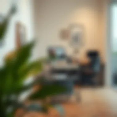 Stylish small office cart integrated into a modern workspace