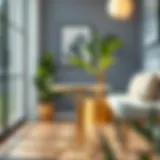 Elegant tall folding bistro table set against a modern decor