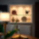 Elegant three-inch wide shelf displaying decorative items