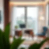 Elegant wooden folding desk in a modern home office