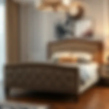 Stylish upholstered twin bed frame with decorative accents