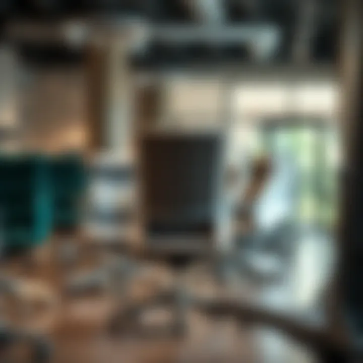 Variety of second-hand office chairs in a modern setting