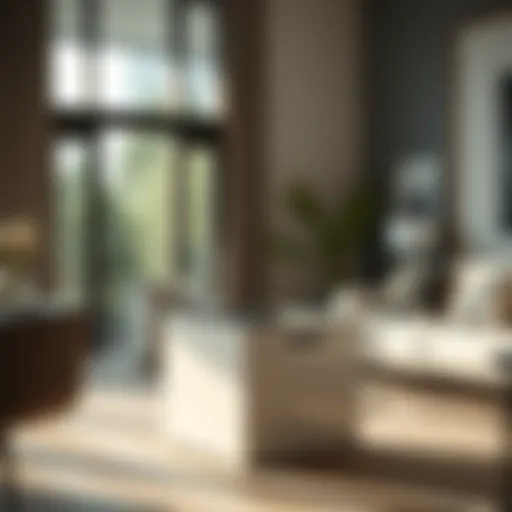 Elegant eleven-inch cube bin in a modern living room setting