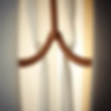 Close-up of Velcro curtain installation process