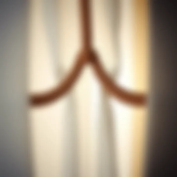 Close-up of Velcro curtain installation process