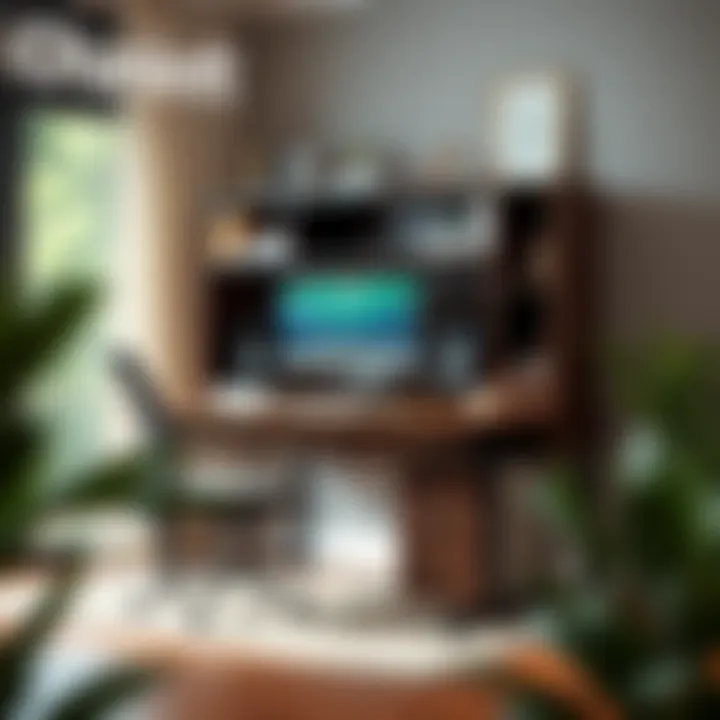 Ergonomic setup with 36 inch desk and hutch for productivity