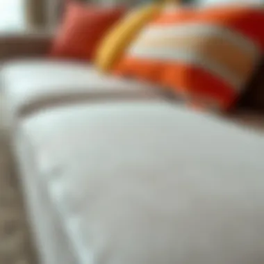 Close-up of fabric samples for couch covers showcasing texture and quality