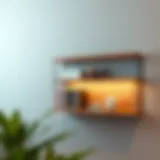 Elegant wooden wall shelf displaying books and decorative items