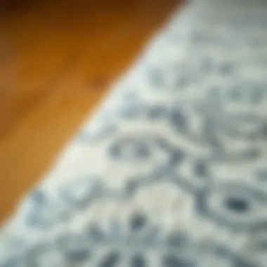 Close-up of fabric texture on a washable area rug