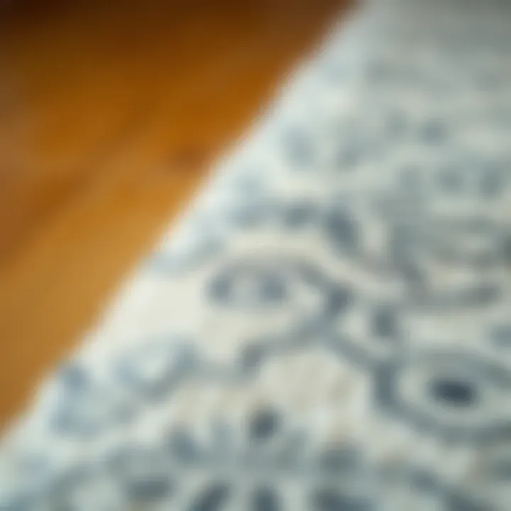 Close-up of fabric texture on a washable area rug
