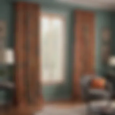 Well-coordinated color scheme featuring grommet curtains