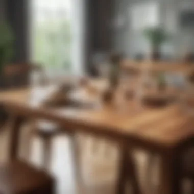 Various wood types used in dining furniture