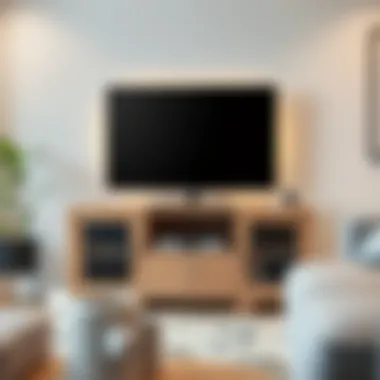 Compact TV stand suitable for small spaces