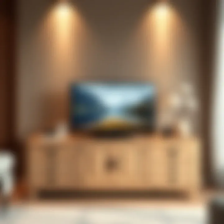 Wooden TV stand with elegant finish