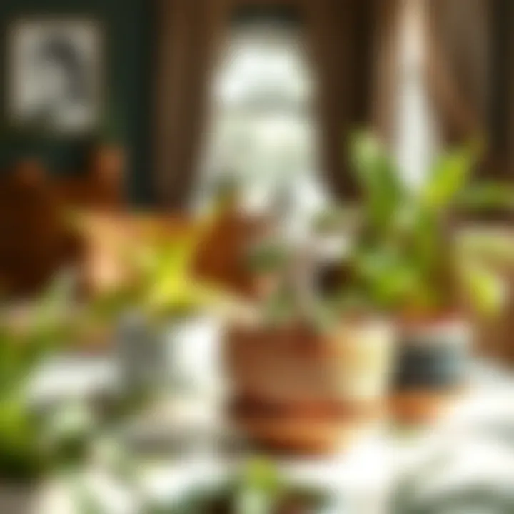 Enhancing Interior Decor with Flower Pot Saucers Well-maintained plants in decorative saucers enhancing interior dƩcor