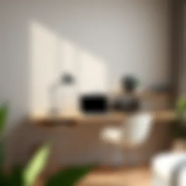 Elegant wall-mounted desk saving floor space