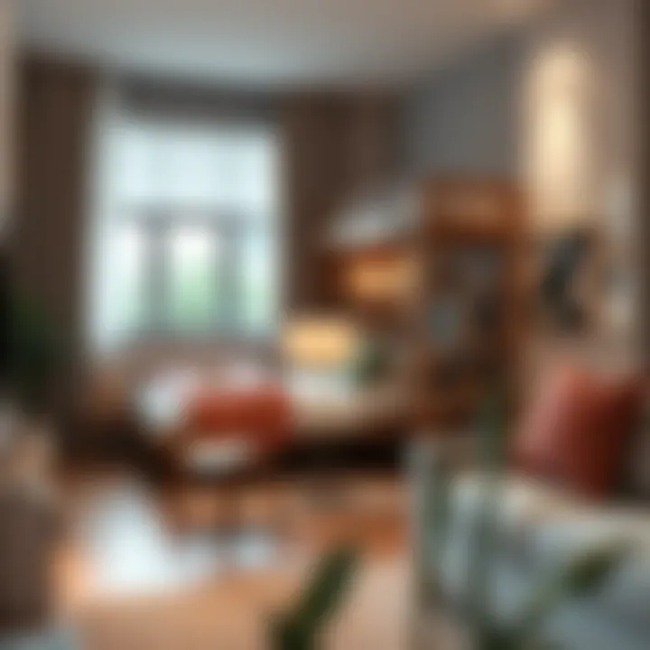 Loft bed maximizing space in a small living area