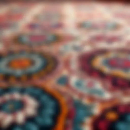 Vibrant hippie rug showcasing intricate patterns