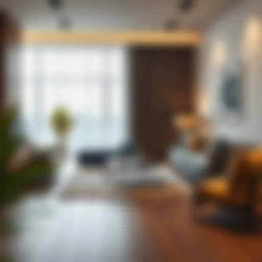 Contemporary living room with stylish furniture