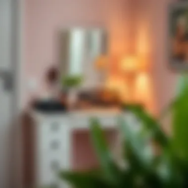 Compact and organized makeup station in a small apartment