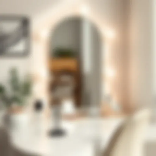 Elegant minimalist makeup station with natural lighting