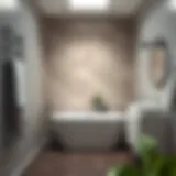 Stylish compact bathroom featuring a freestanding bath and modern fixtures