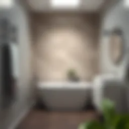 Stylish compact bathroom featuring a freestanding bath and modern fixtures