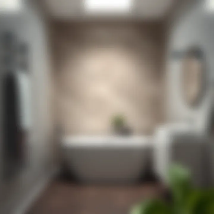 Stylish compact bathroom featuring a freestanding bath and modern fixtures