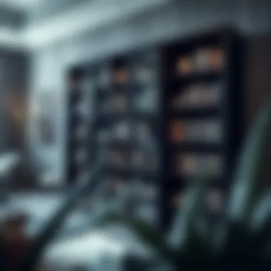 Stylish bookshelf with glass doors for a contemporary look