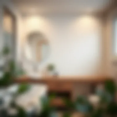 Installation of subway tile backsplash in a modern bathroom