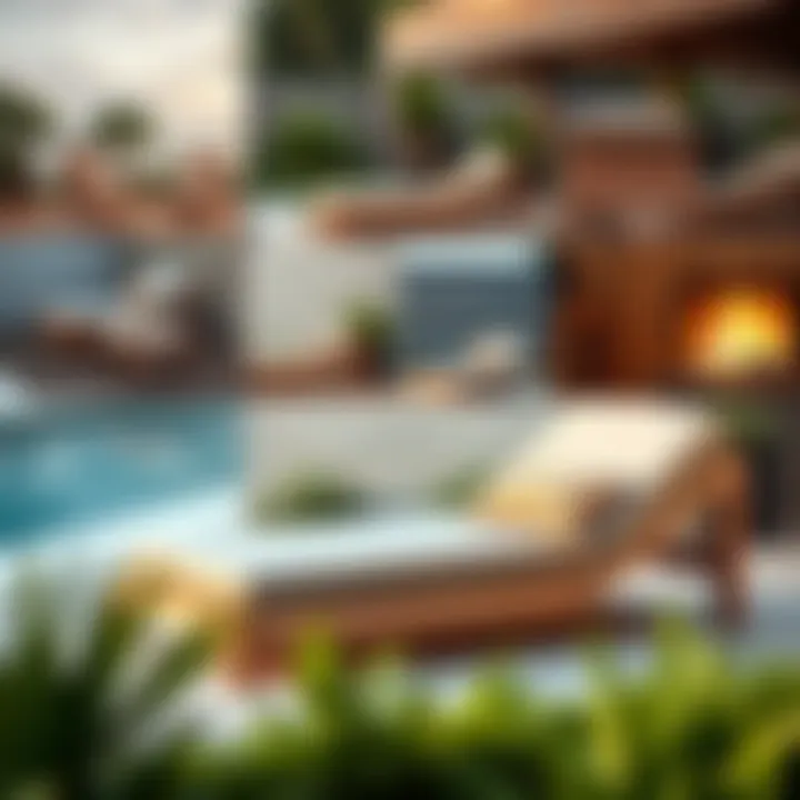 Different configurations of the Keter chaise lounger in various outdoor spaces