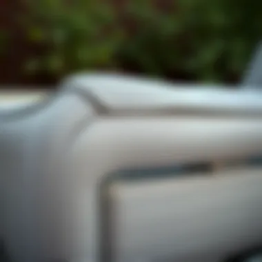 Close-up of the materials used in Keter chaise lounger