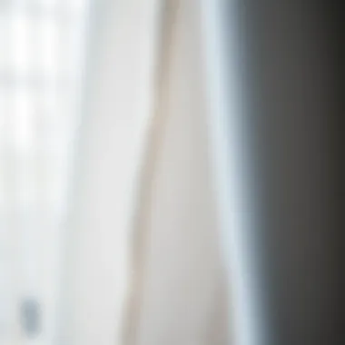 Close-up of fabric types used for lightweight drapes