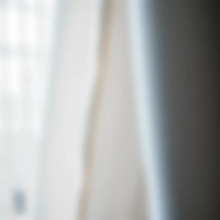 Close-up of fabric types used for lightweight drapes