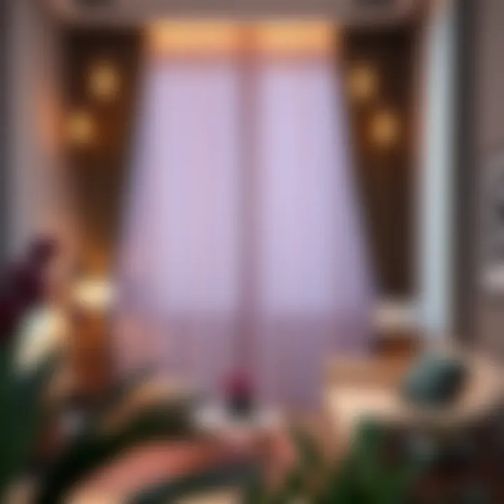 Stylish arrangement of lightweight drapes enhancing room ambiance