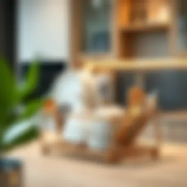 Modern dish rack space saver in a stylish kitchen setting