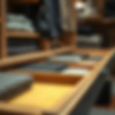 Variety of materials used for closet drawer inserts