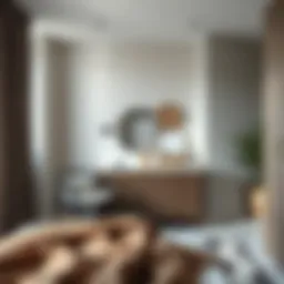 Stylish dresser in a modern small bedroom