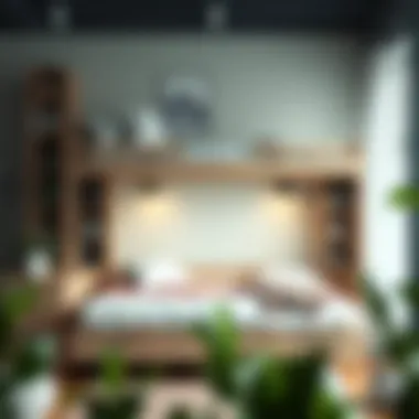 Innovative youth bed design featuring elevated sleeping area and shelves