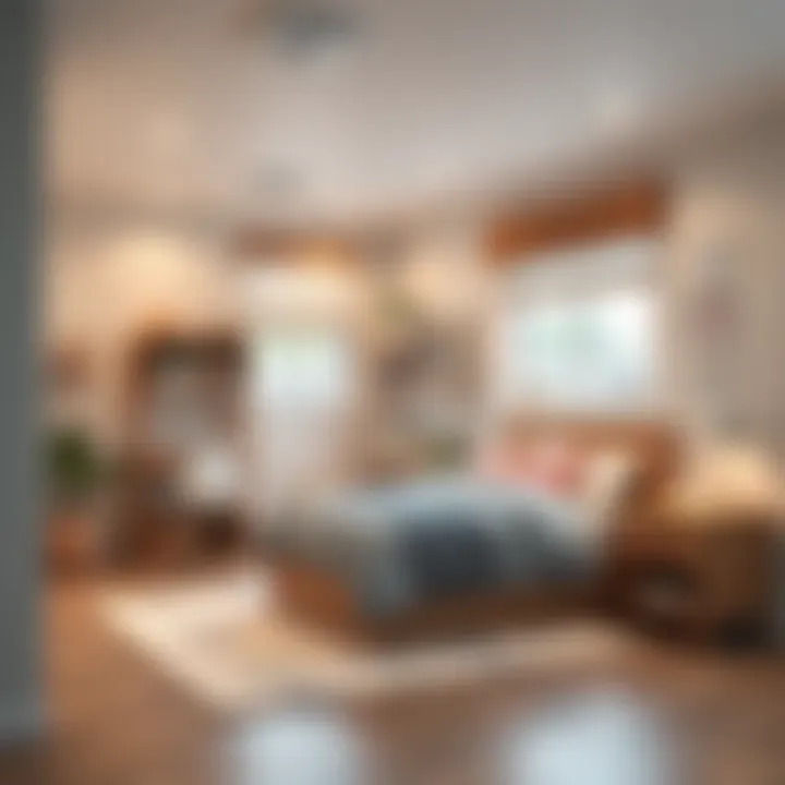 Compact youth room layout highlighting multifunctional furniture