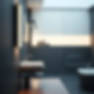 Sleek modern wall light illuminating a contemporary bathroom