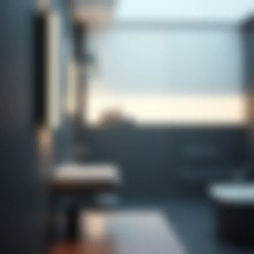 Sleek modern wall light illuminating a contemporary bathroom