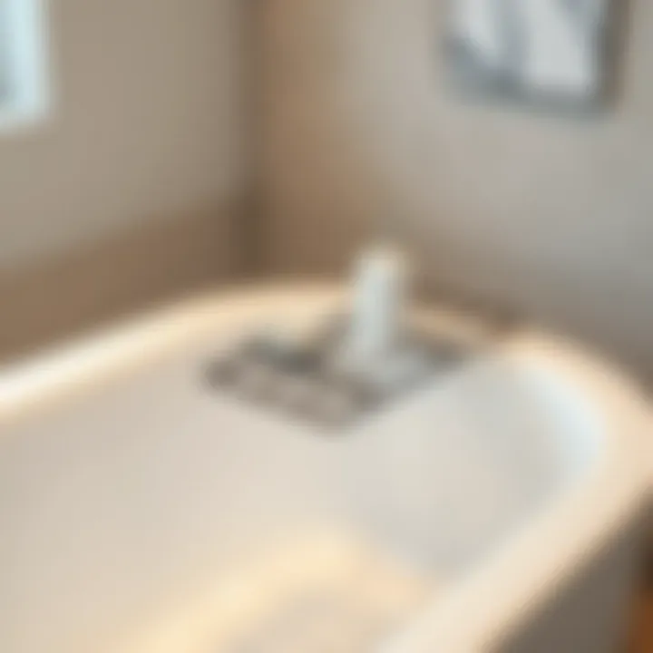 Minimalist metal bathtub shelf with bath accessories