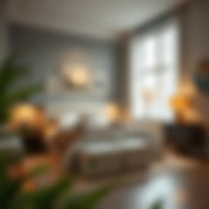 A visually appealing bedroom layout emphasizing design aesthetics