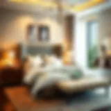 A beautifully arranged bedroom showcasing a variety of bed styles