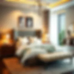 A beautifully arranged bedroom showcasing a variety of bed styles