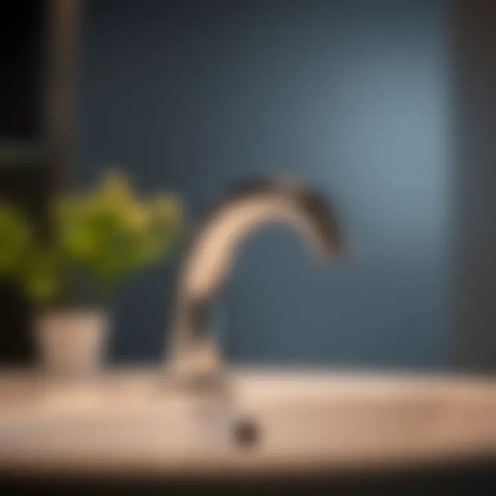 Close-up of eco-friendly bathroom faucet with sustainable features