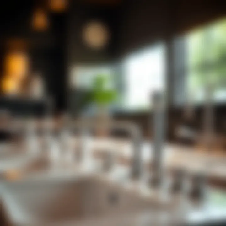 Variety of bathroom faucets in different styles