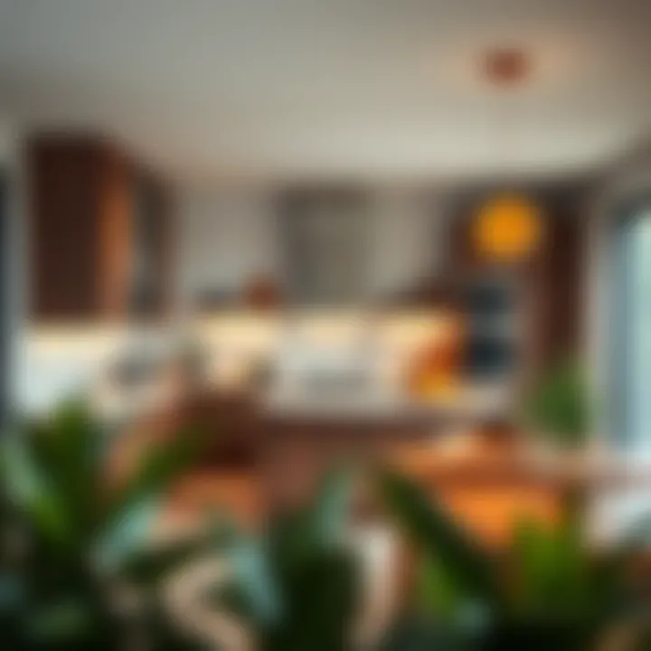 Stylish open kitchen layout showcasing storage solutions